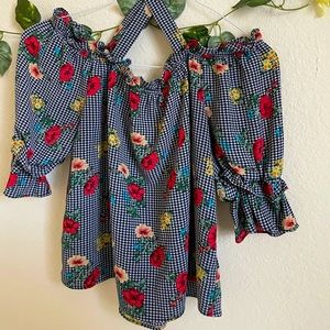 Over Shoulder Floral Blouse